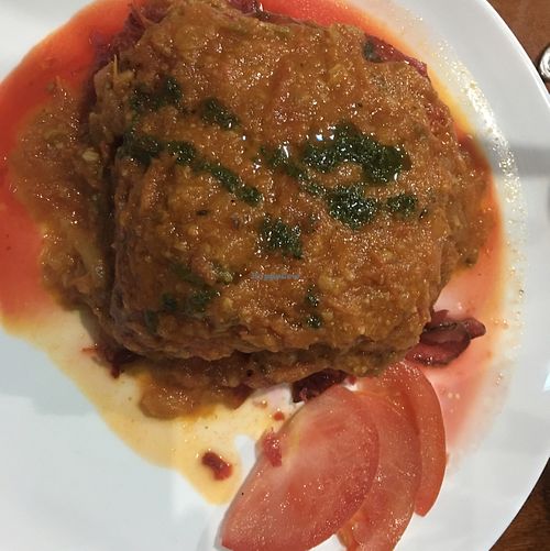 vegan lasagna- beets instead of noodles at Life House Organic Restaurant in La Fortuna
