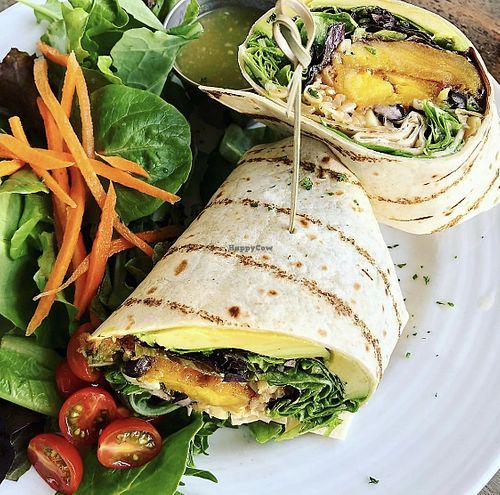 vegan plantain burrito  at Zinc Cafe in Medford