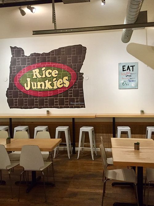 Inside seating  at Rice Junkies - Alberta in Portland