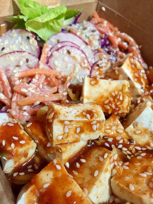Spicy Tofu bowl at Rice Junkies - Alberta in Portland