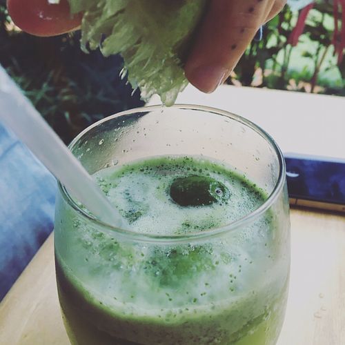 Our Homemade Greenhouse Mint Basil Lemonade.  at The Greenhouse at Isla Verde in Boquete