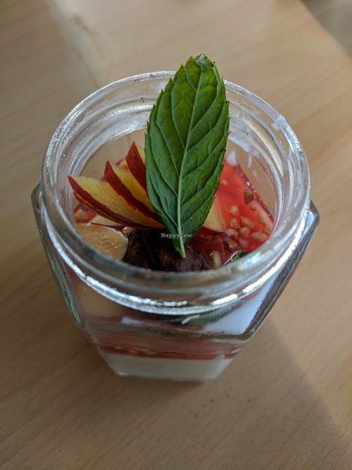 Vegan malabi at Umm Kulthum in Haifa