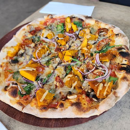 Vegan Nimbin pizza at Armonica  in Nimbin