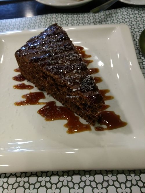 Dessert - chocolate cocos cake at La Vita e Vegan in Escaldes-engordany