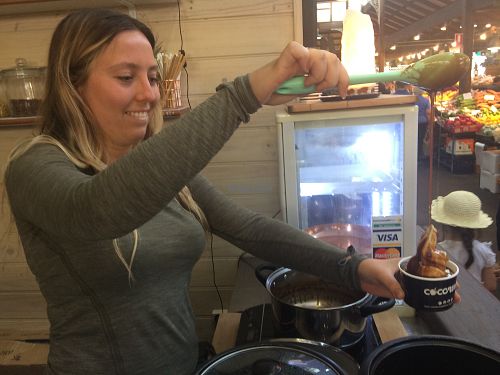 Coco whip with hot caramel sauce at Whipped in Fremantle