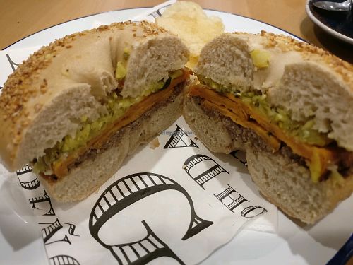 sweet potato bagel at 5 & Dime Bagel Co. in Melbourne