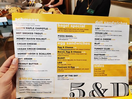 Menu: Summer 2019 at 5 & Dime Bagel Co. in Melbourne