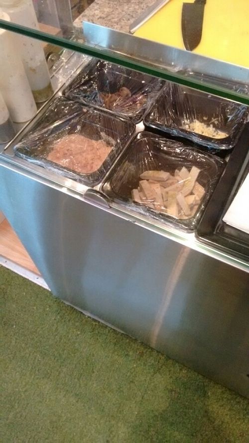 vegan meat deli counter at Kind Crusts in Glasgow