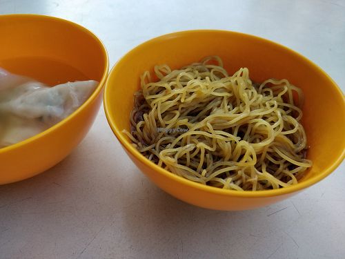 Additional bowl of noodles at 50¢ at Shang De Vegetarian in Central Singapore