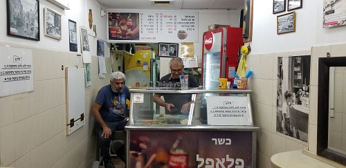 Counter at Falafel Banin Johnny in Tel Aviv