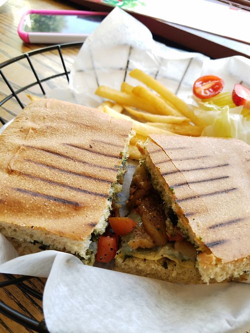 Vegan Eggplant Panini at Veggie Crust in Somerville