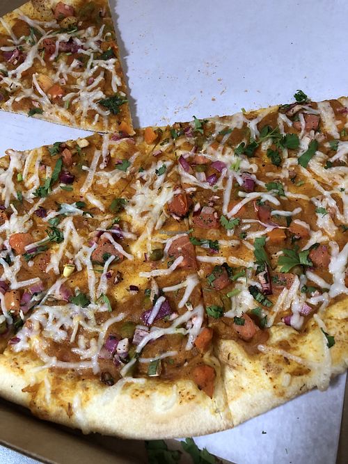 Indian cauliflower pizza! at Veggie Crust in Somerville