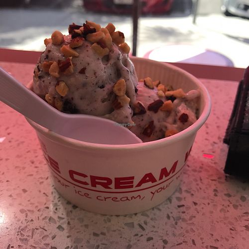 Almond milk cookies and cream at The Ice Cream Way in Huntington Beach
