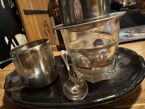 vietnamese coffee w/ coconut milk  at 36 Pho Co in Weimar