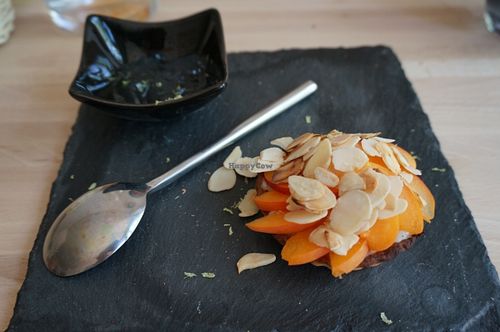 Apricot  tart at Green Rainbow in Paris