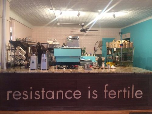 Espresso and coffee bar. at Lagusta's Luscious Cafe in New Paltz