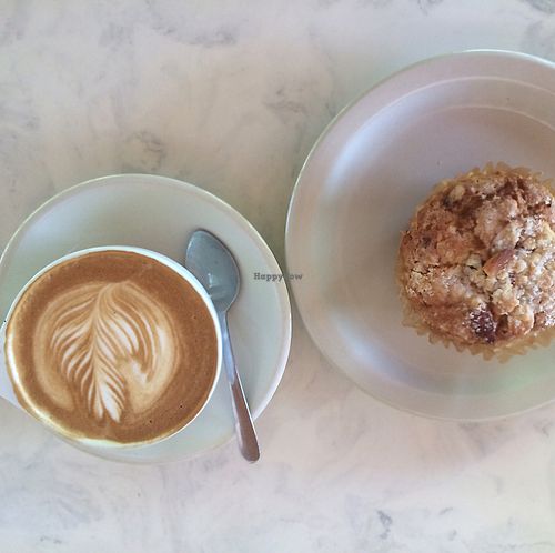 Cranberry Muffin and Latte at Arsaga's at the Depot in Fayetteville