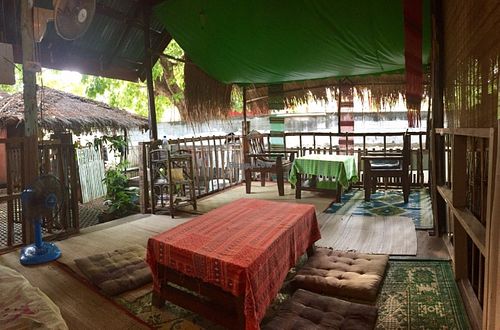Seating in the garden at Bodhi Tree Cafe in Chiang Mai