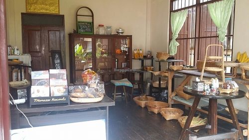 inside seating at Bodhi Tree Cafe in Chiang Mai