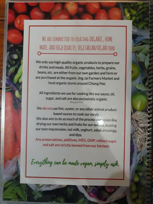 Menu Cover at Bodhi Tree Cafe in Chiang Mai