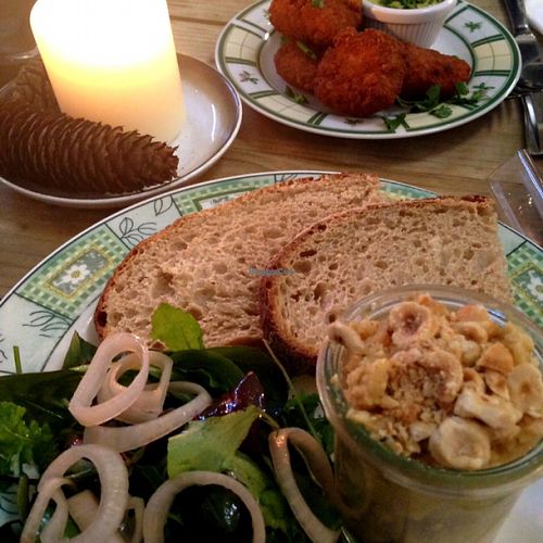 parsnip apple and hazelnut pate with sourdough at Castle Farm Cafe in Bath