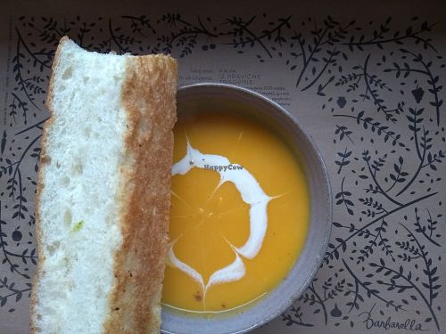 Soup: lovely presentation! at Barbarella Arkade in Ljubljana