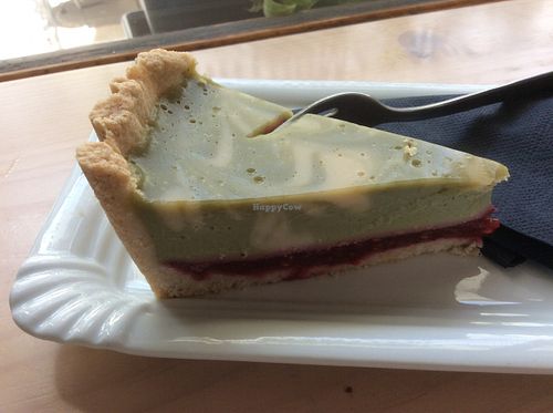 A superb matcha cheesecake  at Barbarella Arkade in Ljubljana