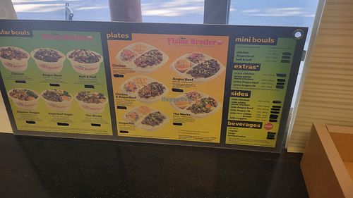 Menu at Flame Broiler in Flagstaff
