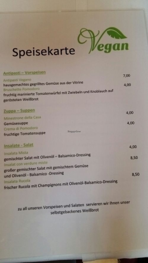 vegan menu page 2 at Castello in Ingolstadt