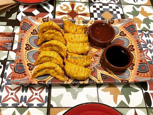 Gyozas at Distrito Vegano in Madrid
