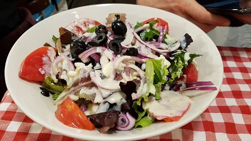 Greek salad at Distrito Vegano in Madrid