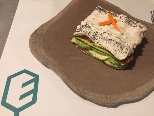Lasaña crudivegana at La Encomienda in Madrid