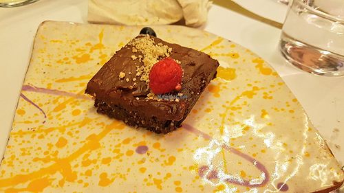 Chocolate cake at La Encomienda in Madrid