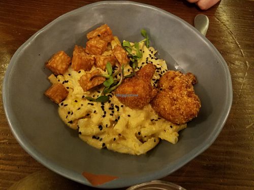 Pasta with Tempeh Nuggets at La Encomienda in Madrid