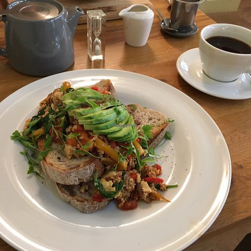 scrambled tofu at Waterloo Tea in Cardiff