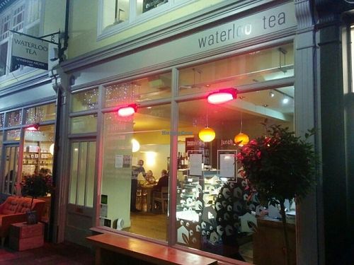 Outside  at Waterloo Tea in Cardiff