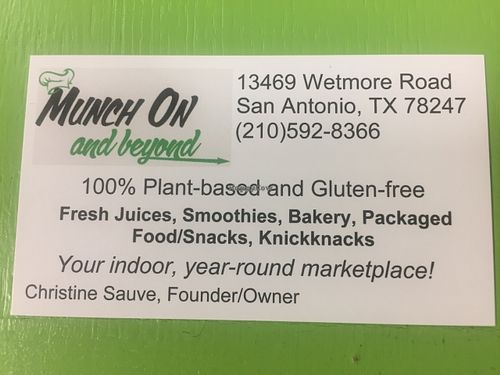 An eclectic, artsy and comfy gathering place to hang out, meet friends, enjoy some yummy, healthy snacks and drinks (hot or cold) AND to shop at the classiest thrift shop ever! at Munch On and Beyond in San Antonio