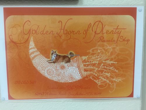 You MUST visit the Golden Horn of Plenty Resale Shop! A tiny cove of delightful treasures waiting for you to explore and discover something unique to bring home or give as a gift... or BOTH! Kaz is the ultimate Resale Shop Maven and you support her doggie rescue work with every single purchase!  at Munch On and Beyond in San Antonio