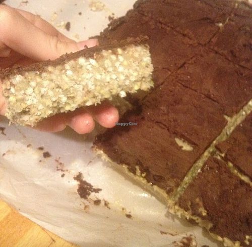 chocolate cashew butter crunch bars  at Rawlicious Rachel in Hollywood