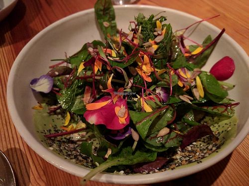 Roasted sunchokes, living greens, tofu goddess dressing  at Nix in New York City