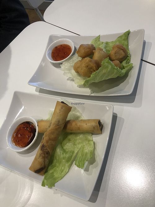 Spring rolls and chicken balls at Loving Hut - Southgate in Crawley