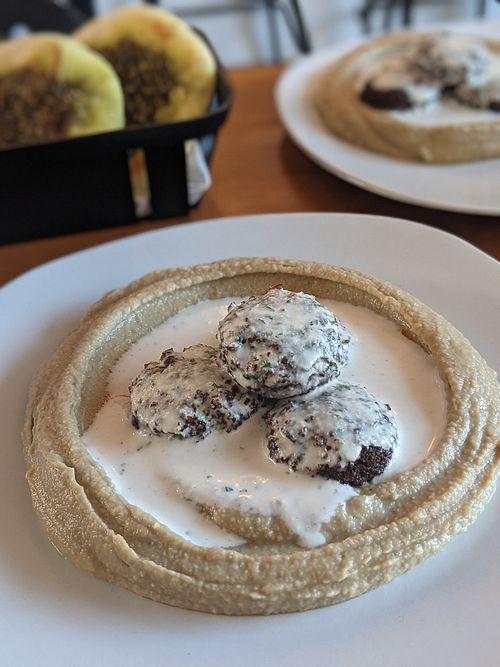 Hummus Plate at Falafel Comida Israeli in Ensenada