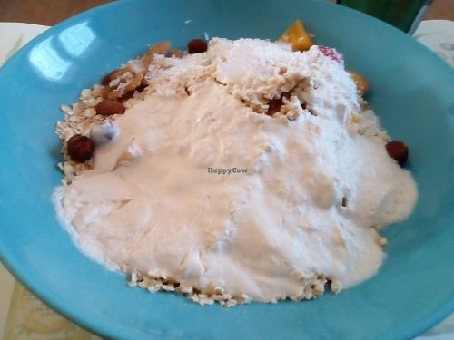 Over night oats, with home made yoghurt at Mostarlic in Bouconville