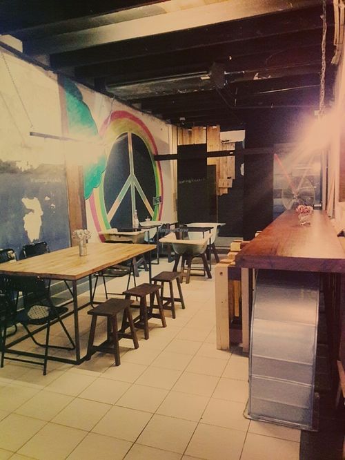 Up-cycled interior at Wrong Place in Kuching