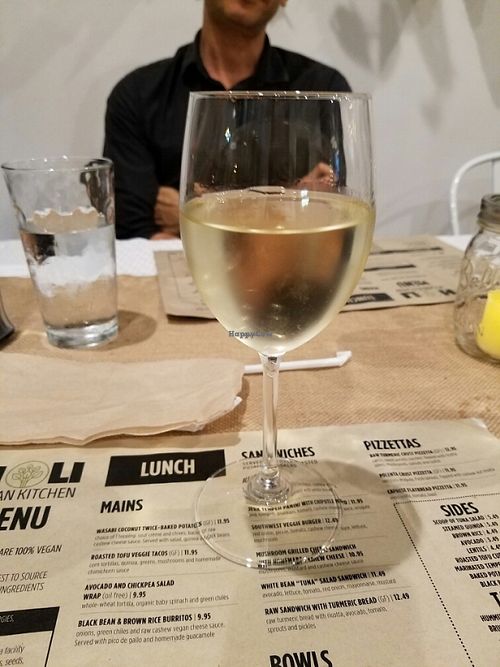 Holi carries their own vegan wine, Cañitas Vineyards  at Holi Vegan Kitchen in North Miami Beach