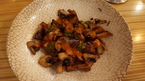 Mushrooms with sweet potatoes at Franchipani in La Palma