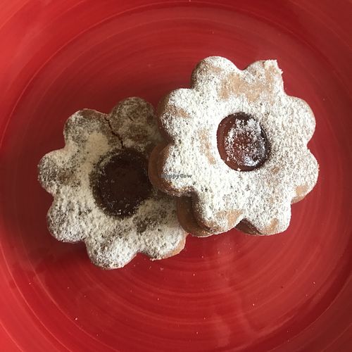 Biscuits with apricot jam   at Wani Vegan Bakery in Rome
