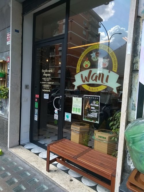 From outside at Wani Vegan Bakery in Rome