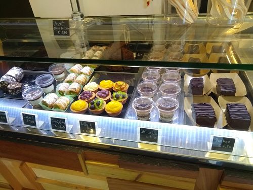 Their fridge- all vegan at Wani Vegan Bakery in Rome