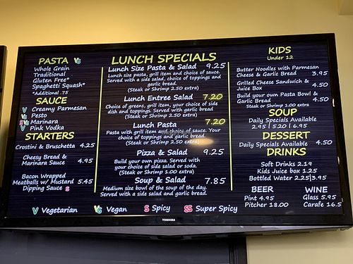 Menu at Ciao Italian Grill  in Oxnard